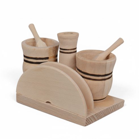 Fa fűszertartó - szalvétatartóva