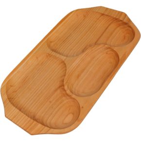 Háromosztású "füles" fatál