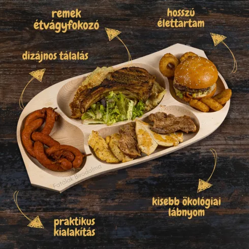 Négyosztású fatál