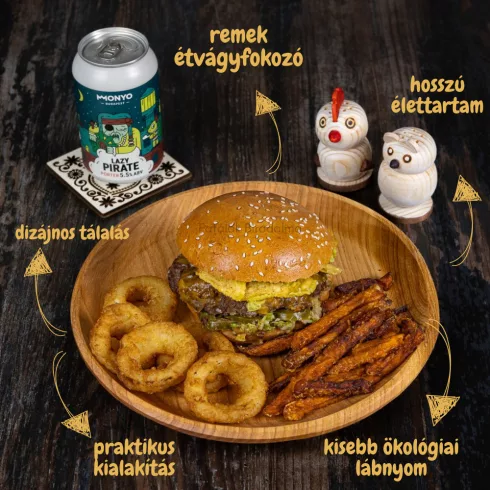 Fatányér készlet (6db), tartóval