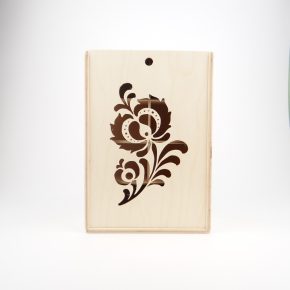 Teás doboz, virágos előlappal