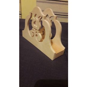 Szalvétatartó, virág motívumos előlappal